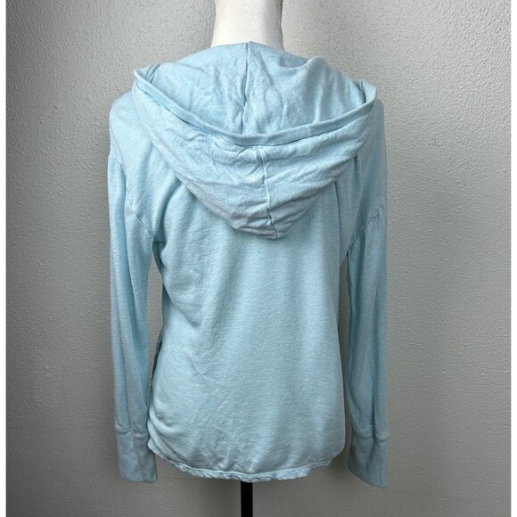 Athleta No Rush Drawstring V-Neck Sweatshirt Pullover Hoodie -Teal Size Small - Picture 6 of 11